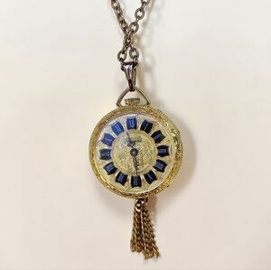 Vintage Lucerne Windup Watch Pendant Necklace